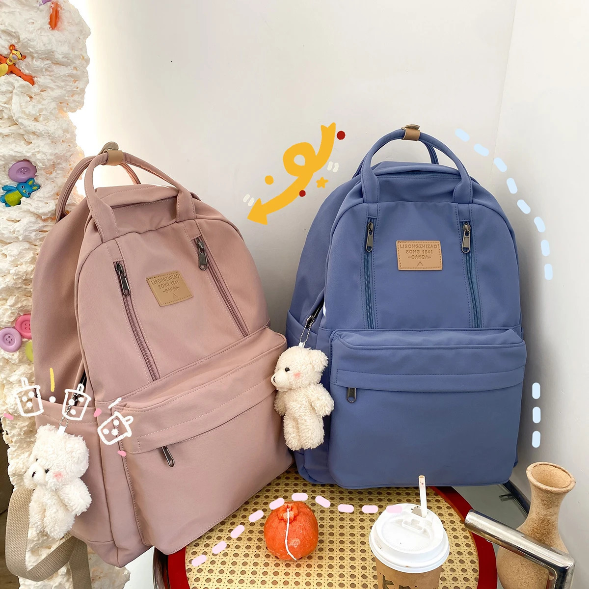 Diehe Solid Color Women Backpack High Quality Youth Waterproof Backpack for Teenage Female School Shoulder Bagpack 250714