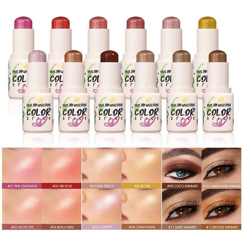 Blush Eyeshadow Stick Dia Highlighter Cream Pink Glitter Face Contour Shimmer Illuminator Makeup Cosmetics X250717