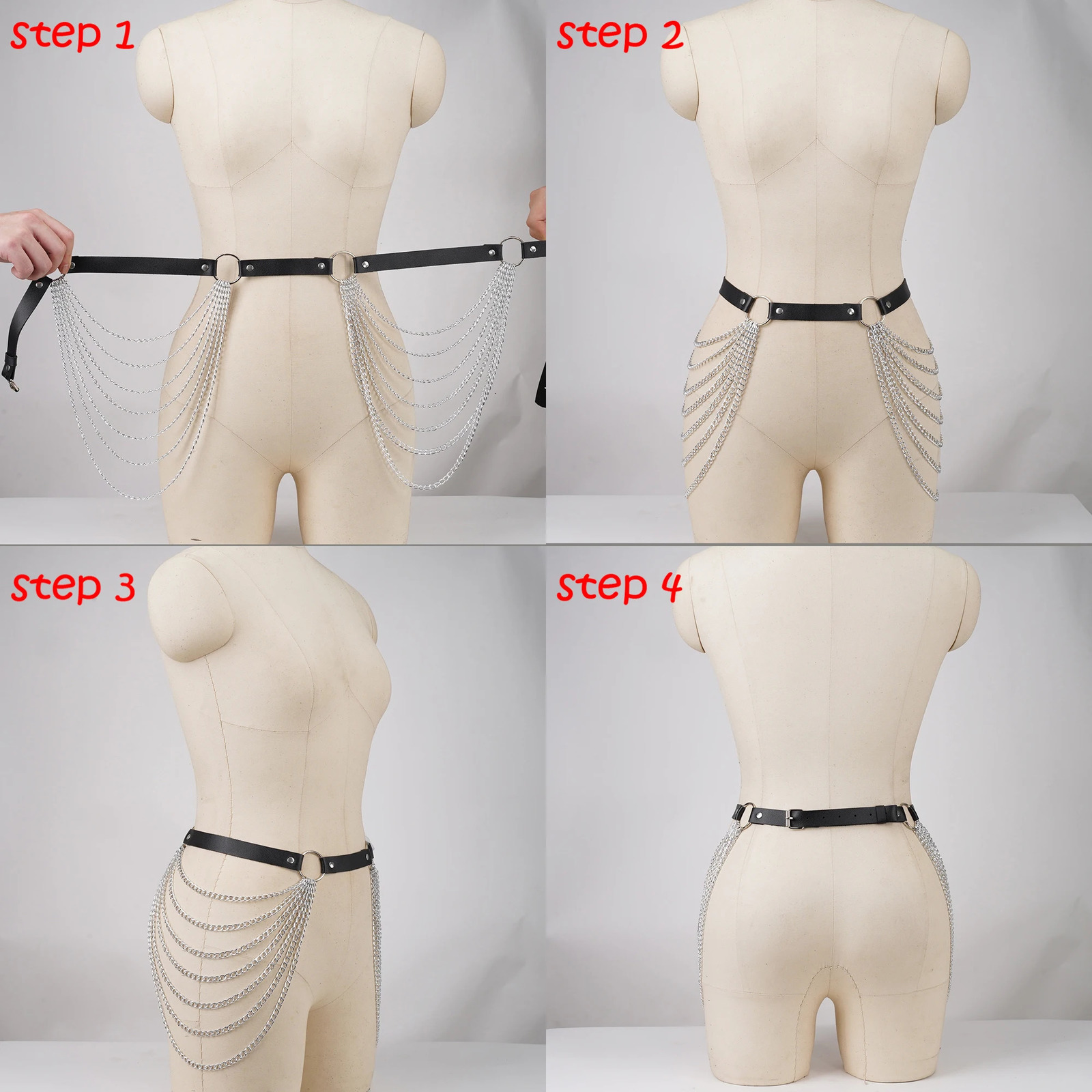 Women Sexy Leg Chain Harness garter Belt Waist Corset Belt Leather Harness Waists Thigh Harness Gothic Clothing Accessory 250715