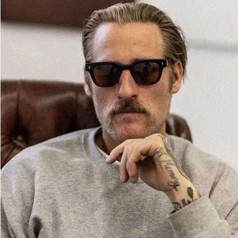 JULIEN Thick Acetate Sunglasses For Men Women Designer Square Vintage Fashion Eyeglasses Handmade Sun Glasses