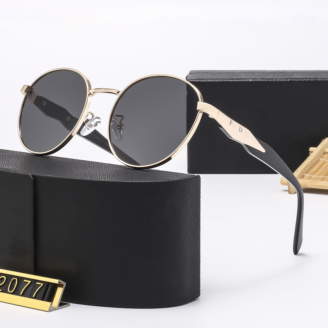 Sunglasses for women Designer Circular metal splicing luxury Travel photography trend men gift glasses Beach shading UV protection polarized glasses gift box nice