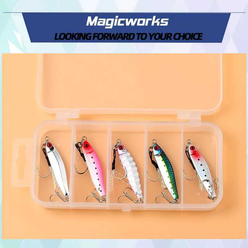 Magic Works Metal Jig Lure Box Perch Baits Lures For Fishing 5G 8G 12G 18G 30G Artificial Bait Kit Sea Fishing Jigs Sets Tackle Z250717