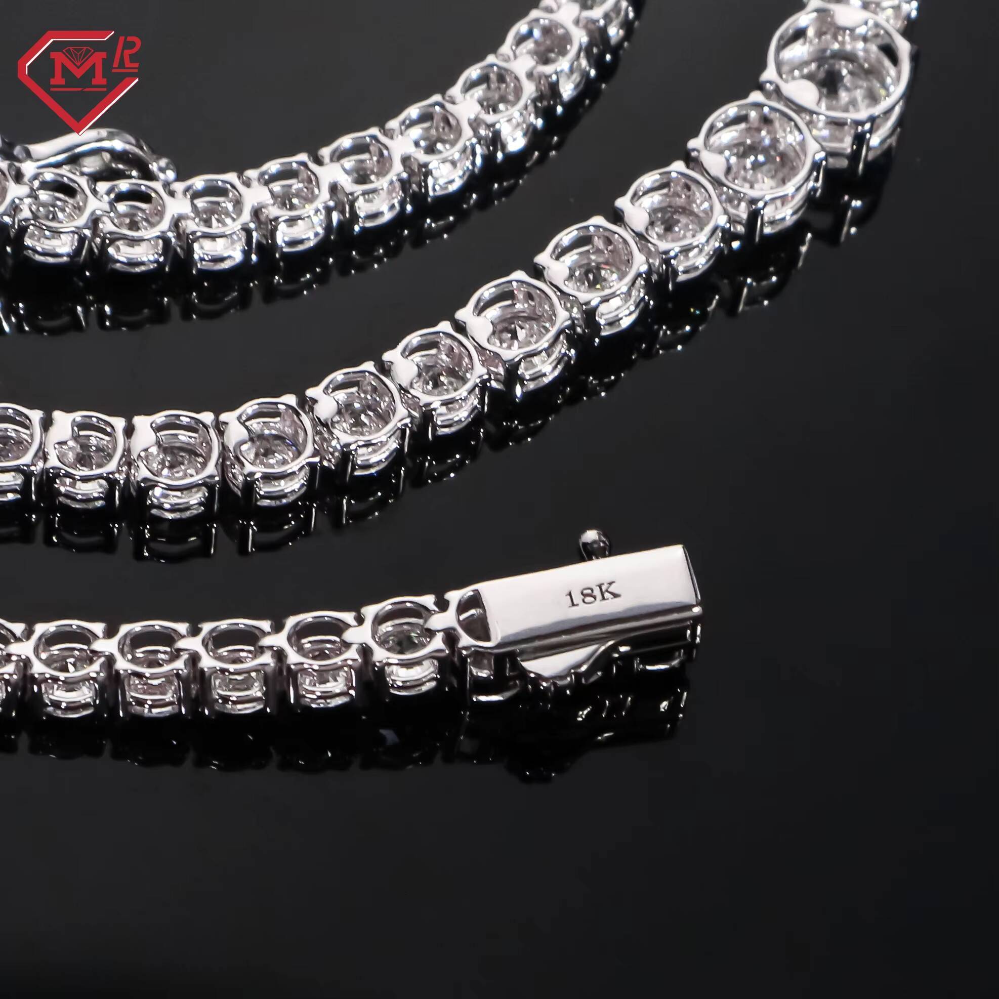 Popular Tennis Chain Necklace Gradual Design Hip Hop 925 Silver VVS Diamond Hiphop Moissanite Tennis Chain
