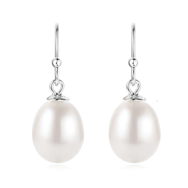 Natural Pearl Water Drop Earrings For Women French Simple S Sier Versatile Ear Hooks 041