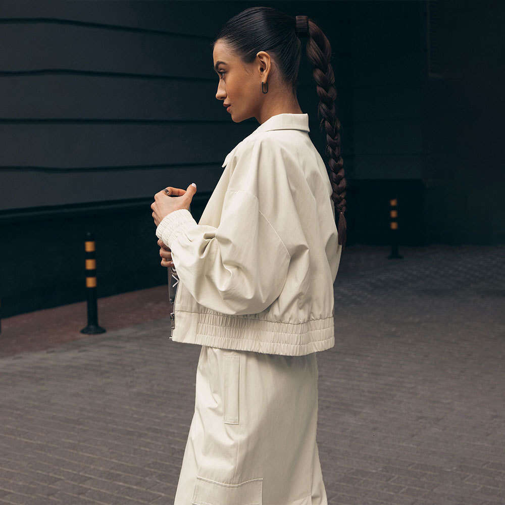 Coat Autumn Winter New Street Fashion Personality Short Turn-Down Collar Jacket Top B5