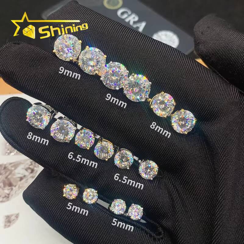 Cheap Price Fine Jewelry Earrings VVS Bird Nest Cut Moissanite Diamond Ear Studs Women 925 Silver Round Diamond Earrings