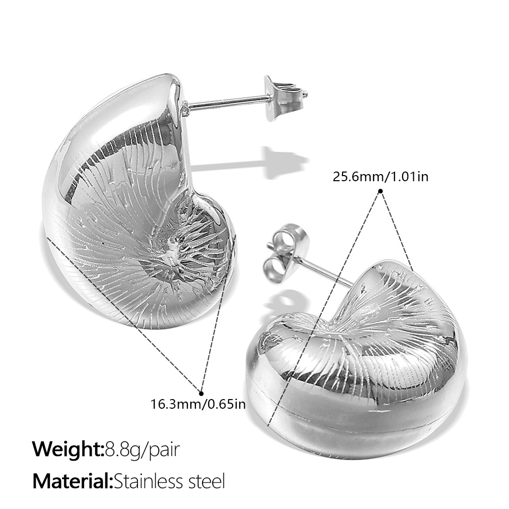 Designer Earring Water Drop Plated 18K gold Hollow Comma Shape Design Stainless Steel Jewelry