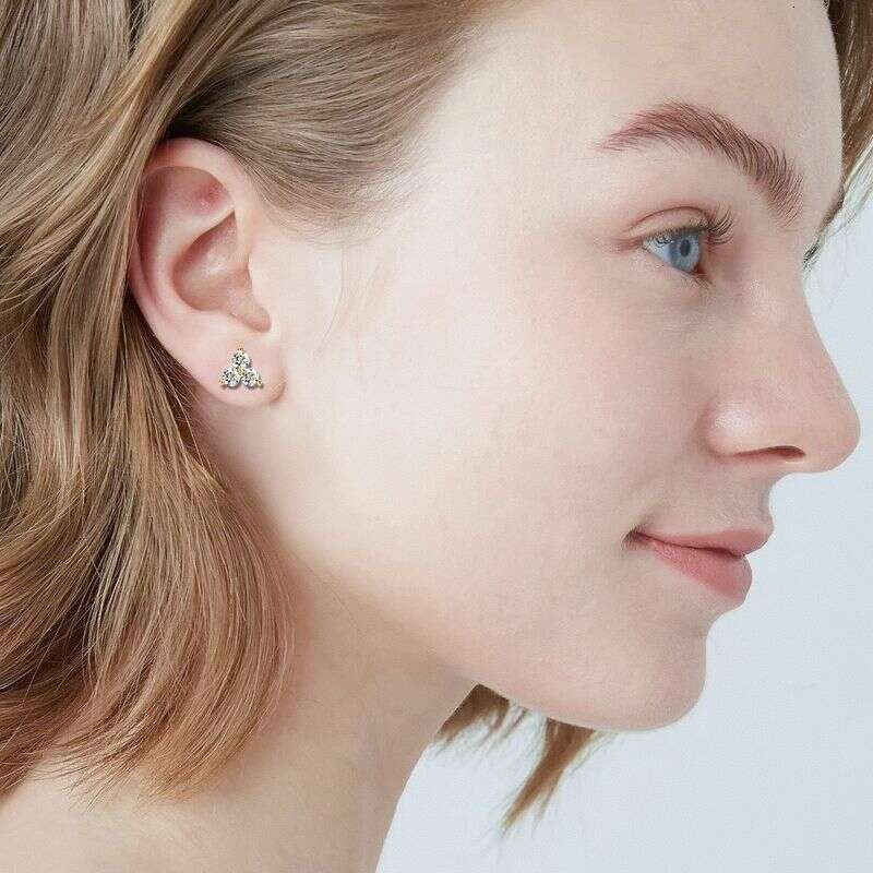 New Simple Elegant High-End Clover Earrings For Women, Pure Sier Moissanite Ear Jewelry A15