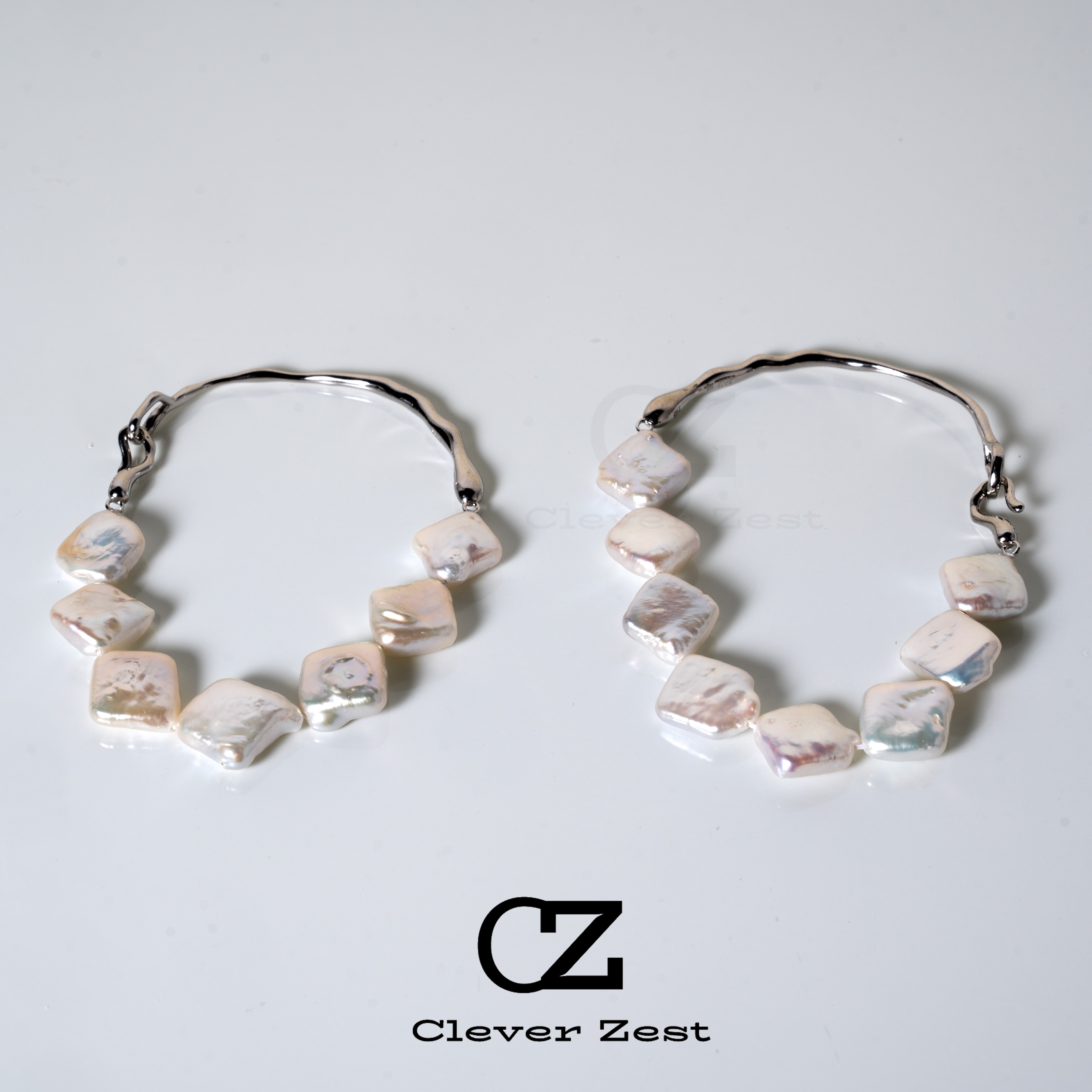 Faux pearl bracelet irregular pearl baroque shaped natural pearl S925 silver bracelet with unique design