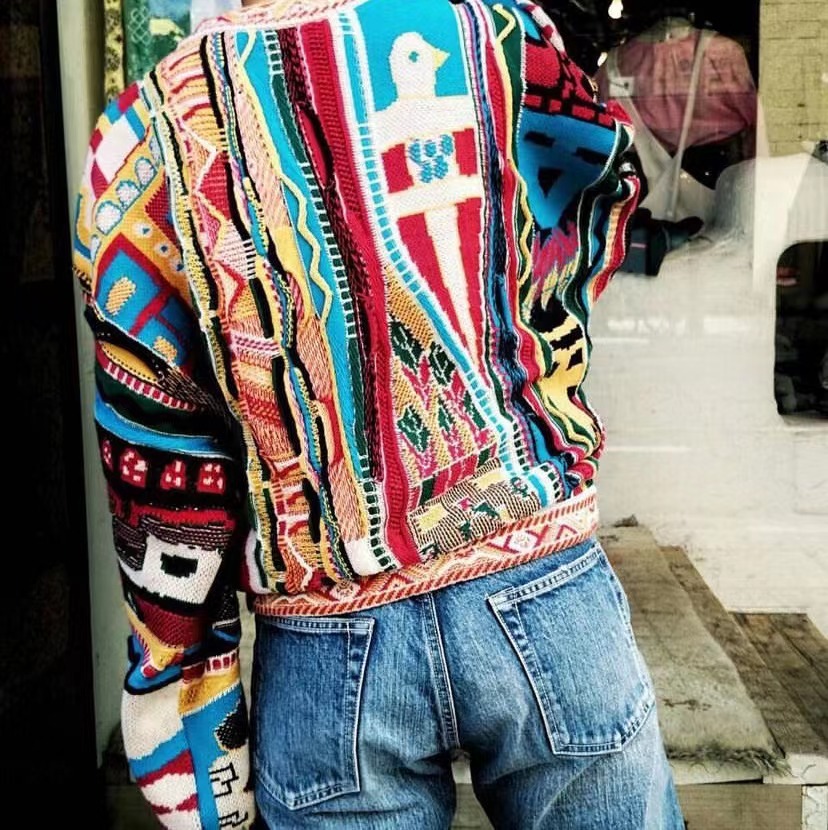 Men's Sweaters HKSH Autumn Winter Tide Vintage Heavy Industry Patterned Jacquard Three-dimensional Wave Pullover Chic Sweater HK3194