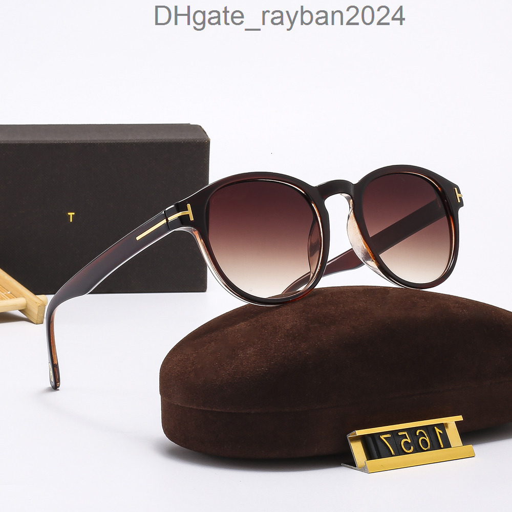 Round sunglasses for men and women classic plate casual and versatile sunglasses 1657 H8JR TF Tom''Ford''Fordd''Sunglasses IJHX
