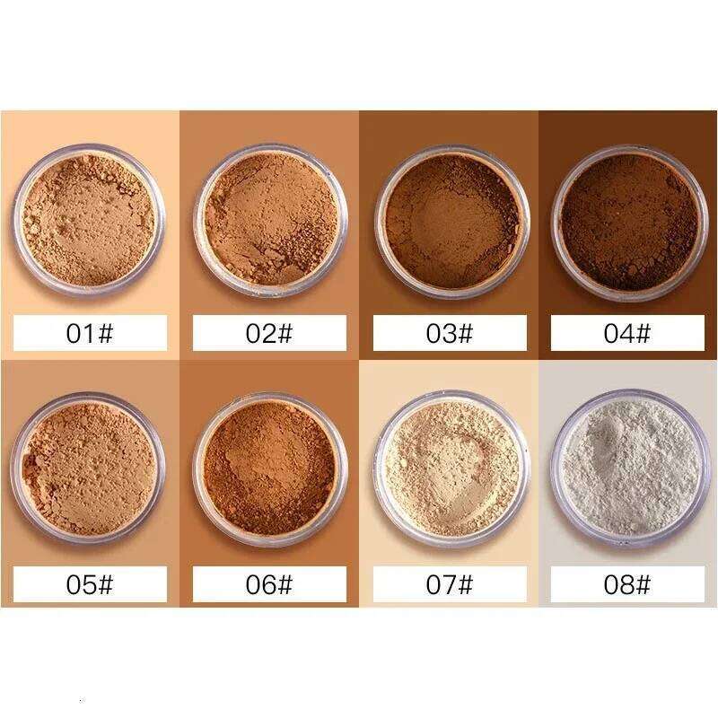 Makeup Loose Setting Powder Matte Mineral Oil-control Long-lasting Face Concealer Finishing Bronzer Contour For Black Dark Skin X2507
