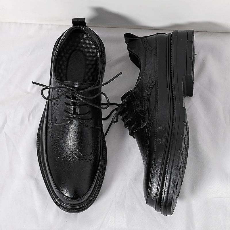 New Men's Business Formal Men British Style Casual Soft Sole Wedding Suit Leather Shoes