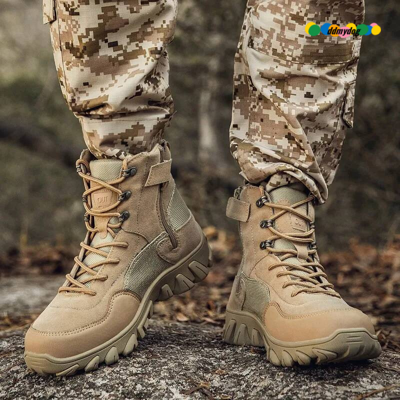 Men's Shoes, Outdoor Beach Shoes Rubber Soled Midsole Green Military Hiking Ankle Boots Design ddmydog
