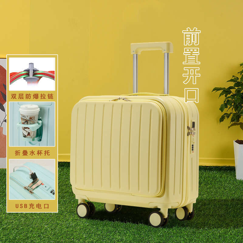 Women's Carry-on 18inch Multi-functional Small Suitcase Gift Rolling Luggage Travel Password Box Printed