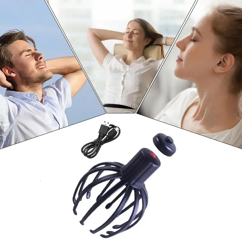 Head Massager Neck Massage Octopus Scalp Stress Relax Healing rechargeable PVC Health Care Tool Body Head Massage Beauty Tool 250716