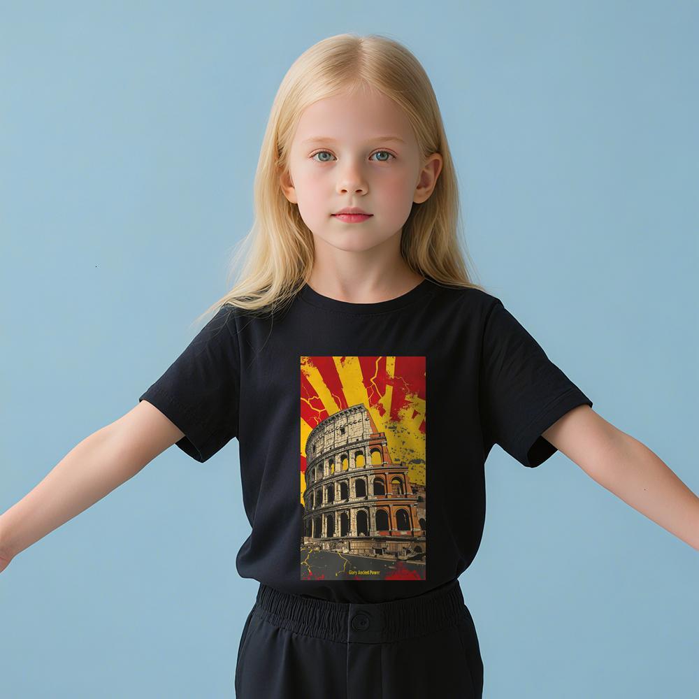 ddmywed Boy and girl Children's T-shirt a T-shirt with an image of the coliseum in rome, italy