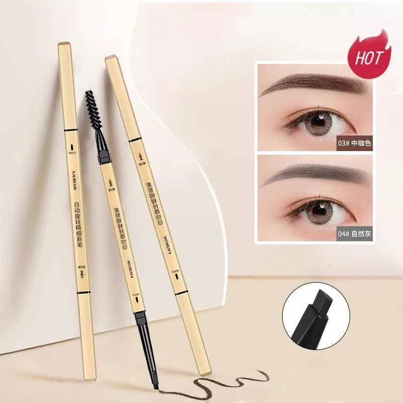 Double Headed Rotable Eyebrow Pen Waterproof Matte Eyebrow Pencil Makeup Lasting Brown Non-Smudged Eye Brow Pencil Cosmetics 250712