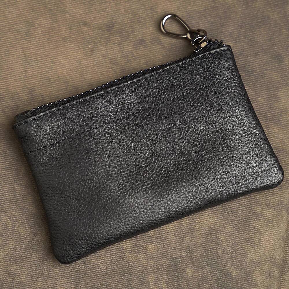 Men's Genuine Leather Coin Purse Men Wallets Retro Head Layer Cowhide Card Bag Handmade Zipper Wallet Car Key Case
