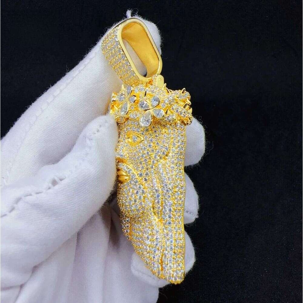 Fashion Vvs Moissanite Gold Plated Sterling Sier Jesus Head Pendant for Hip Hop Jewelry
