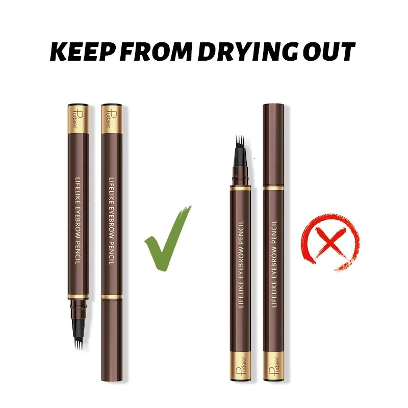 4 Colors 1pc Waterproof Liquid Eyebrow Pen with 4 Split Tips for Natural and Long - lasting Eyebrow Makeup Microblading Effect 250712