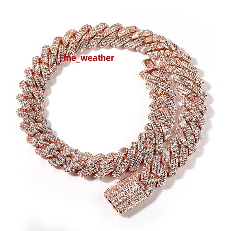 Custom Name 20mm Zircon Cuban Necklace Hiphop Diamond Wholesale Fashion Jewelry Necklace Light Luxury Hip Hop Necklace