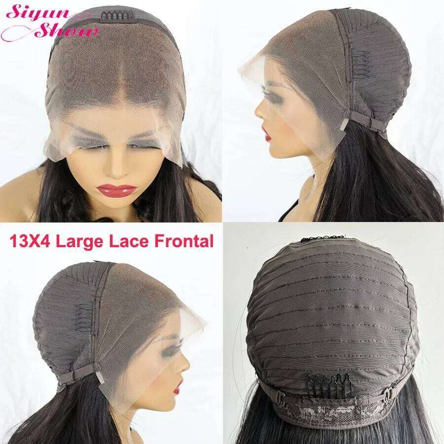 Raw Vieamese Bone Straight Wigs Double Drawn Short Bob Human Hair Pre Plucked HD Transparent Lace Frontal Wig Ombre Brown