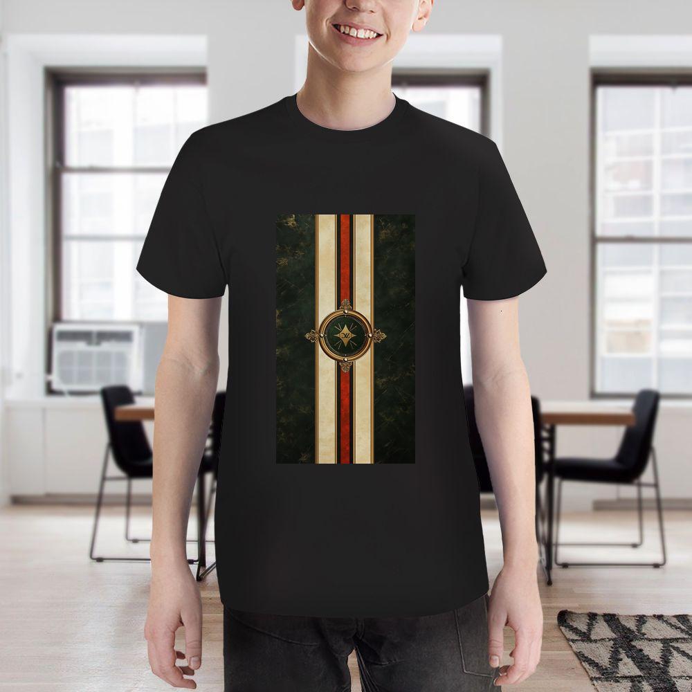 ddmywed Boy and girl Children's T-shirt T-shirt with a gold and red stripe on the front