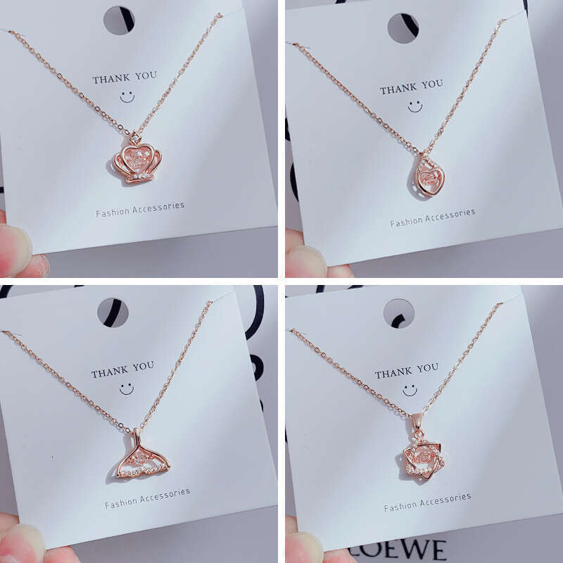 Design Smart Pendant Necklace For Women Titanium Steel Non-Fading Elegant Simple Lucky Clover Chain Niche Internet Celebrity Choker 219