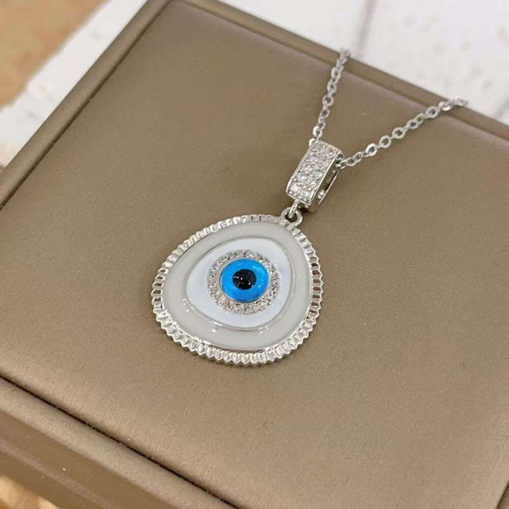 Exaggerated Demon Zircon Pendant Necklace Titanium Steel Copper Gold-Plated Eye Design Clavicle Chain Ed7