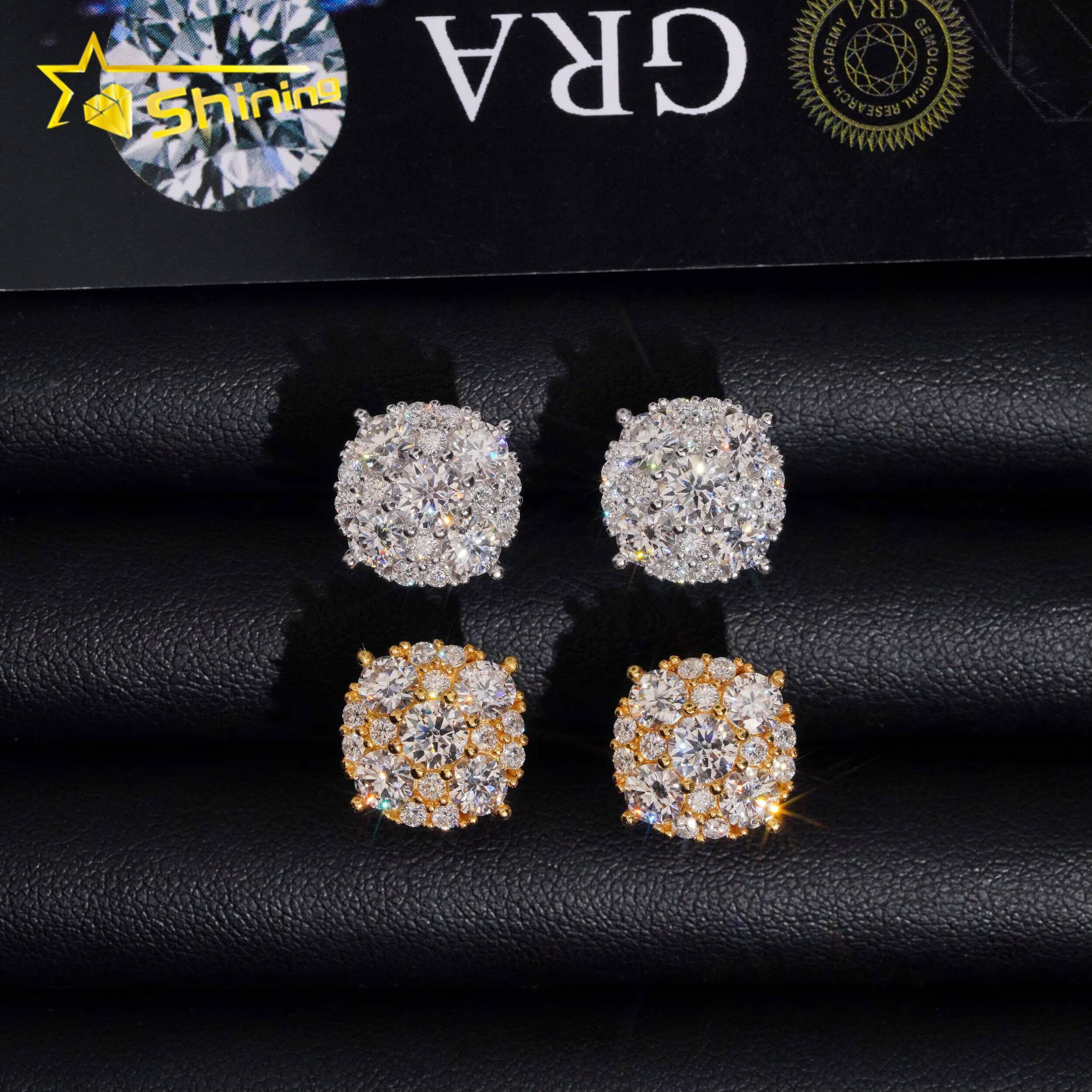 Hot Sale Pass Diamond Tester D VVS Moissanite Diamond Earrings Screw Back 925 Silver Hip Hop Stud Earring for Men and Women