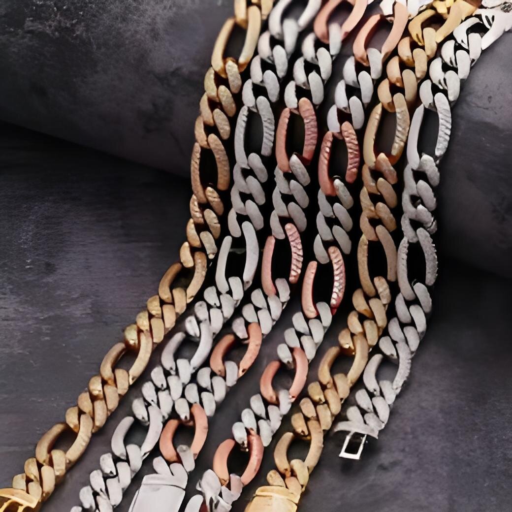 China Gold Full Pave Setting Moissanite 3:1 Hiphop Figaro Chain Necklace Jewelry Free shipping Free shipping