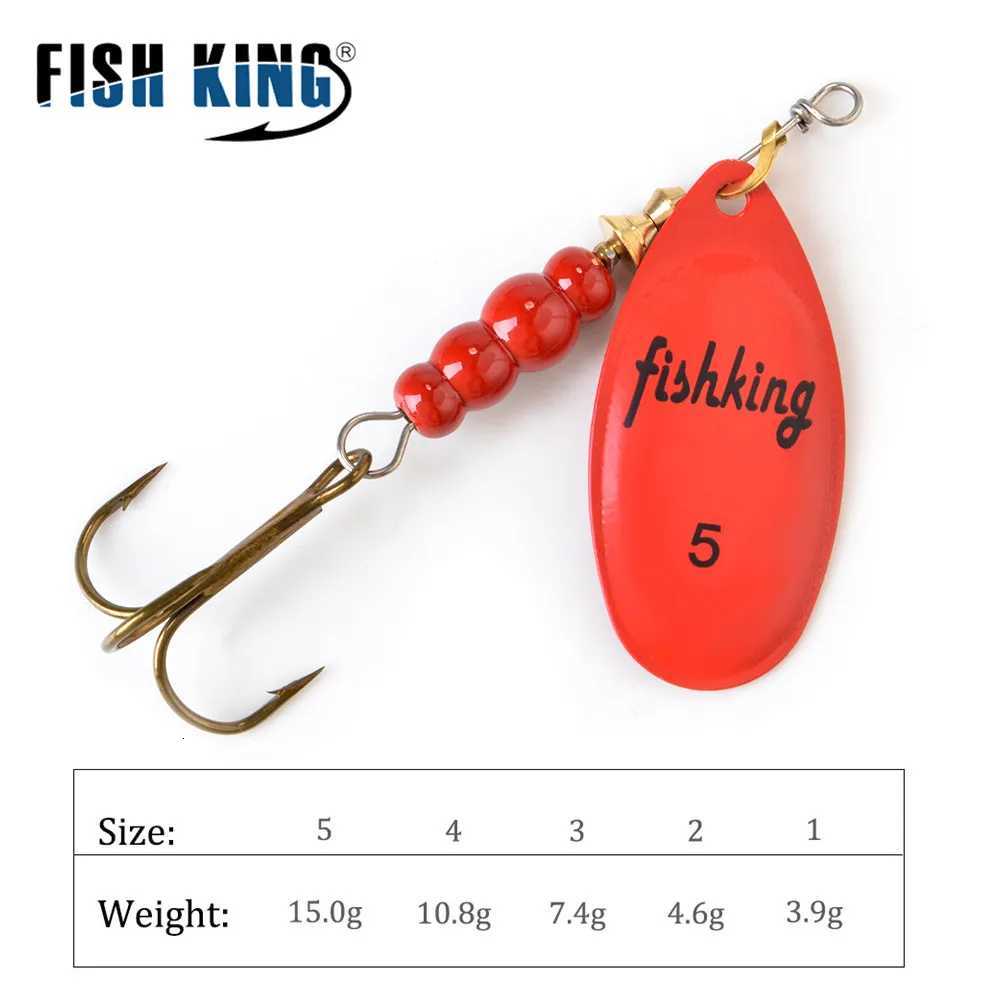 FISH KING Spinner Bait 3.9g 4.6g 7.4g 10.8g 15g Rotating Spinners Spoon Lures pike Metal With Treble Hooks Fishing Lure Z250717