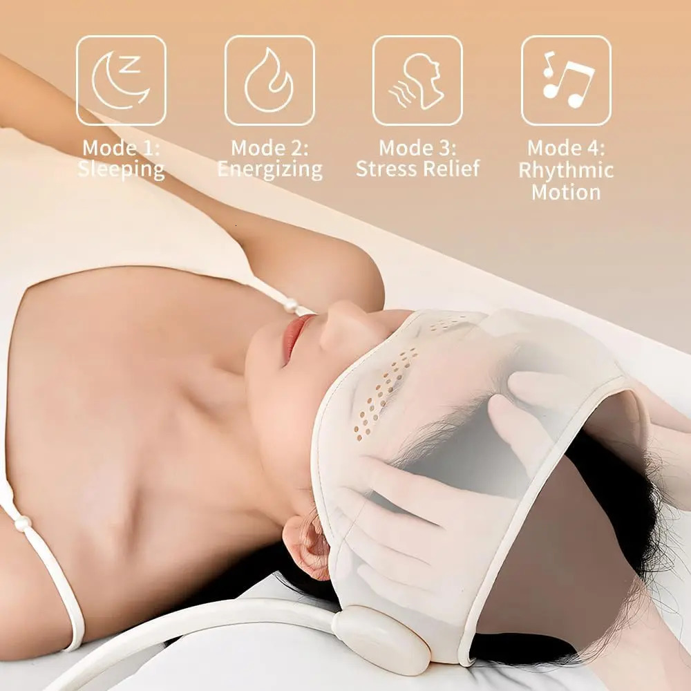 Air Pressure Head Massager with 6 Air Bag Electric Head Eye Massager 360 Degree Deep Relax and 3 Heat Mode for Improve Sleep 250716