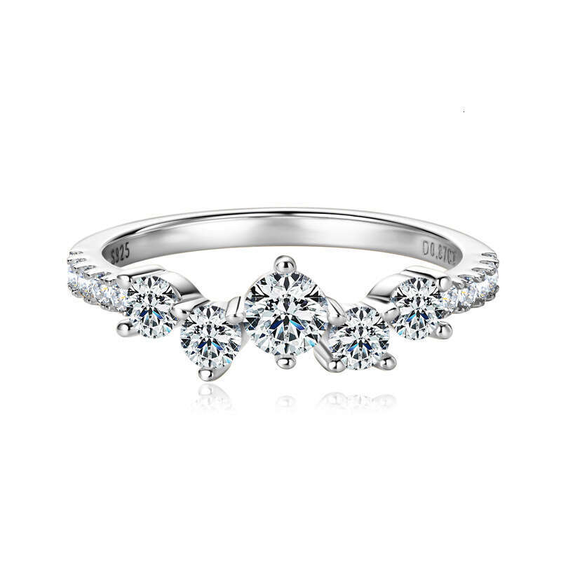 Same Style Elegant Niche High-End Starry Sky D Color Moissanite Versatile S Silver Band Ring For Women A3b