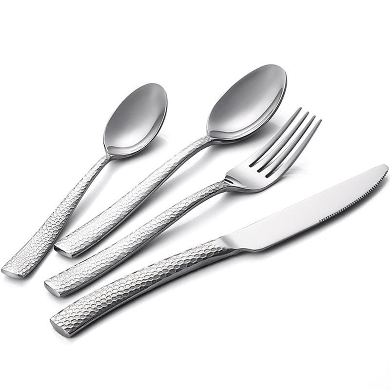 New 430 stainless steel spoons, knives and forks, fish-scale Western tableware set