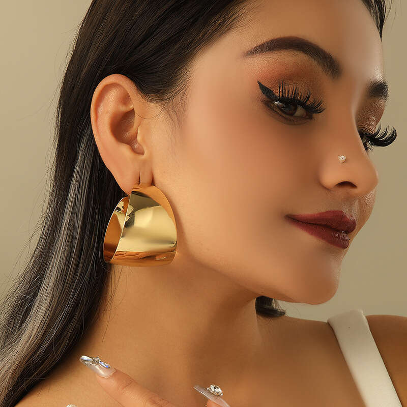 Light Trendy Geometric Circle for Women, Internet Celebrity Style, Elegant Small Niche Drop Earrings