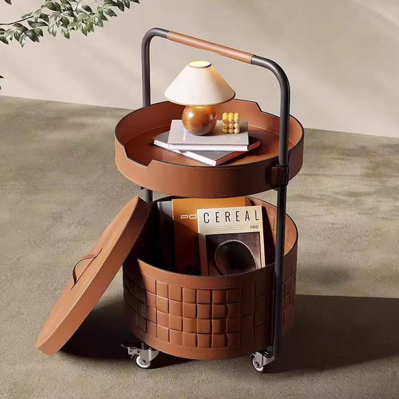 Living room storage shelf Modern with Adjustable Shelves With wheels