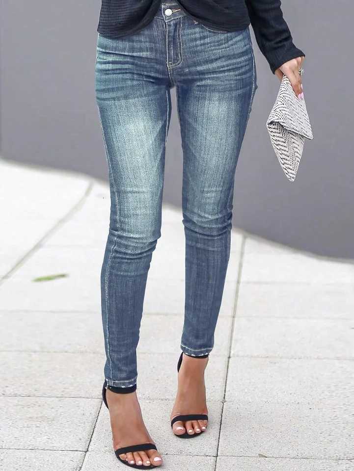 Womens jeans with contrasting color stitching solid color Slim Skinny Jeans R250716
