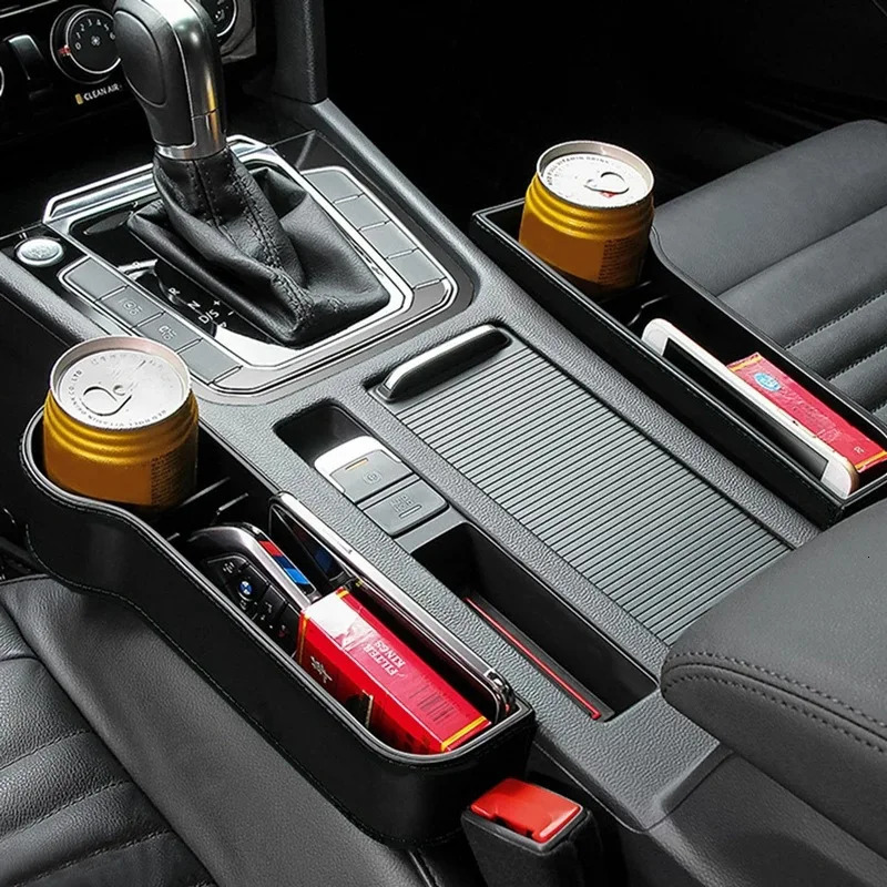 Car Seat Slot Cup Holder Storage Box Multifunctional Center Control Armrest Box Rechargeable Leakproof Slot Plug Car Storage Box 250715