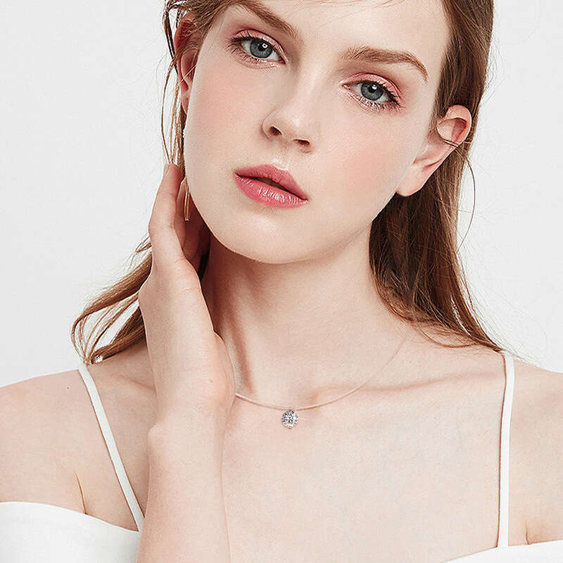 Pretty Good Life Same Style Necklace For Women S Pure Sier Invisible Mermaid Tears 2 fashion Moissanite Pendant 1Fe