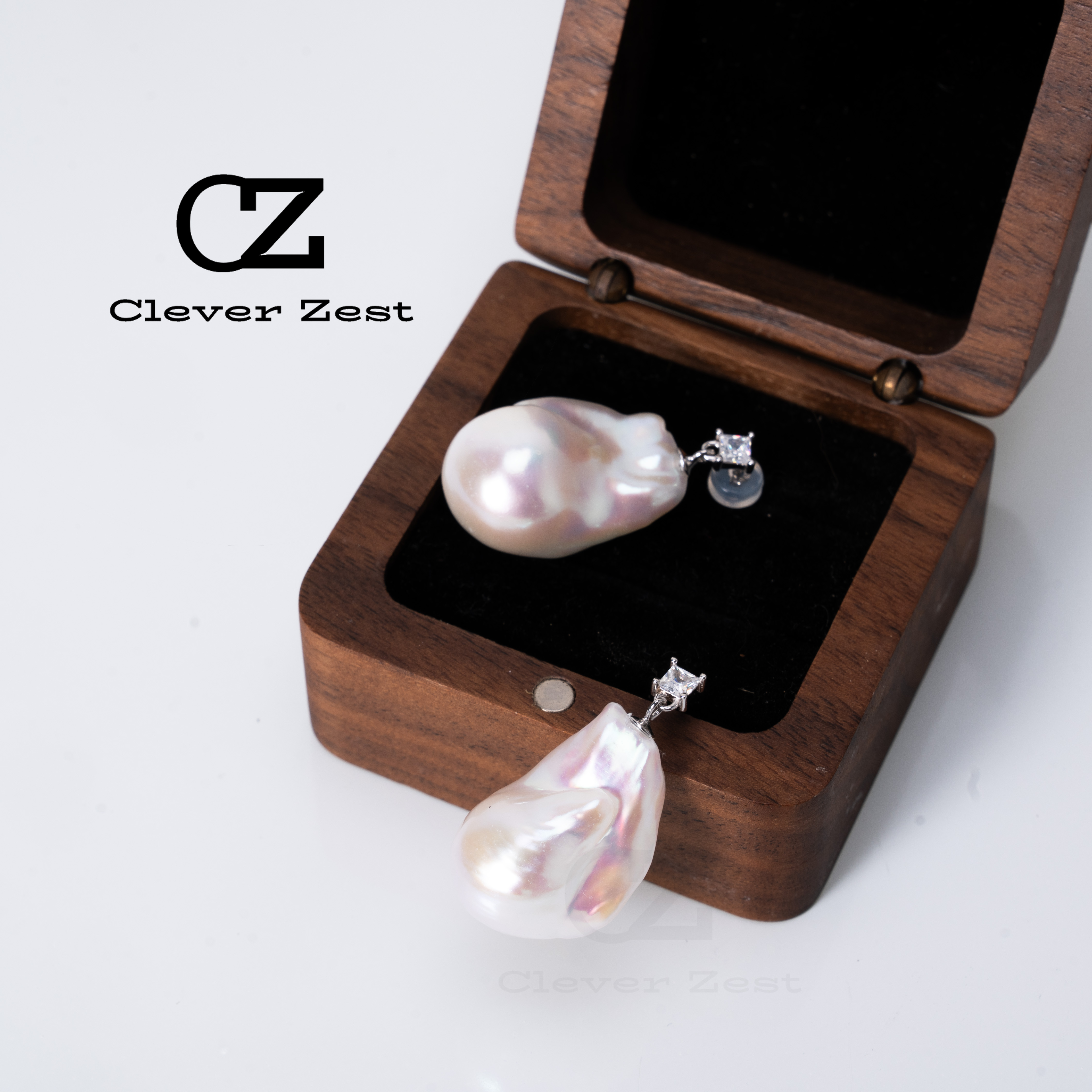 Natural freshwater pearls S925 silver toffee baroque earrings super pearl irregular earrings designer jewelry trend