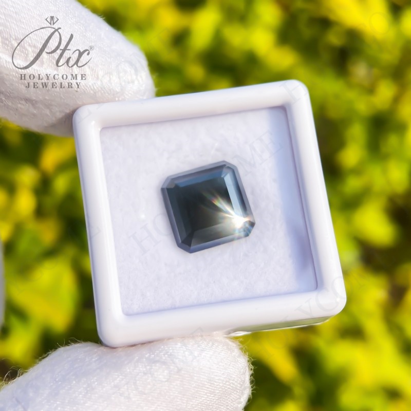 Wholesale Price Asscher Cut Moissanite Diamonds VVS Colour Black Brilliant Cut Loose Gemstone 1ct-5ct for Jewelry Making with GRA Certificated