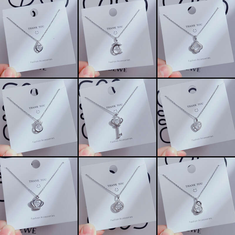 Korean Style Niche Design Smart Necklace For Women, Elegant And Simple Four-Leaf Clover Pendant Clavicle Chain Geometric Choker Jewelry 560