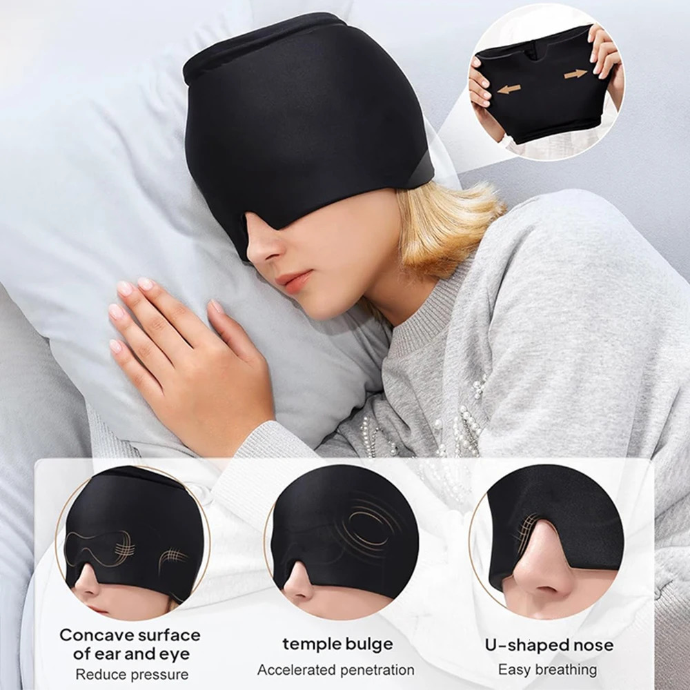 Gel Ice Headache Migraine Relief Hat Cold Compress Cap Ice Head Wrap Pack Eye Mask For Pressure Relieve Pain Ice Hat 250716