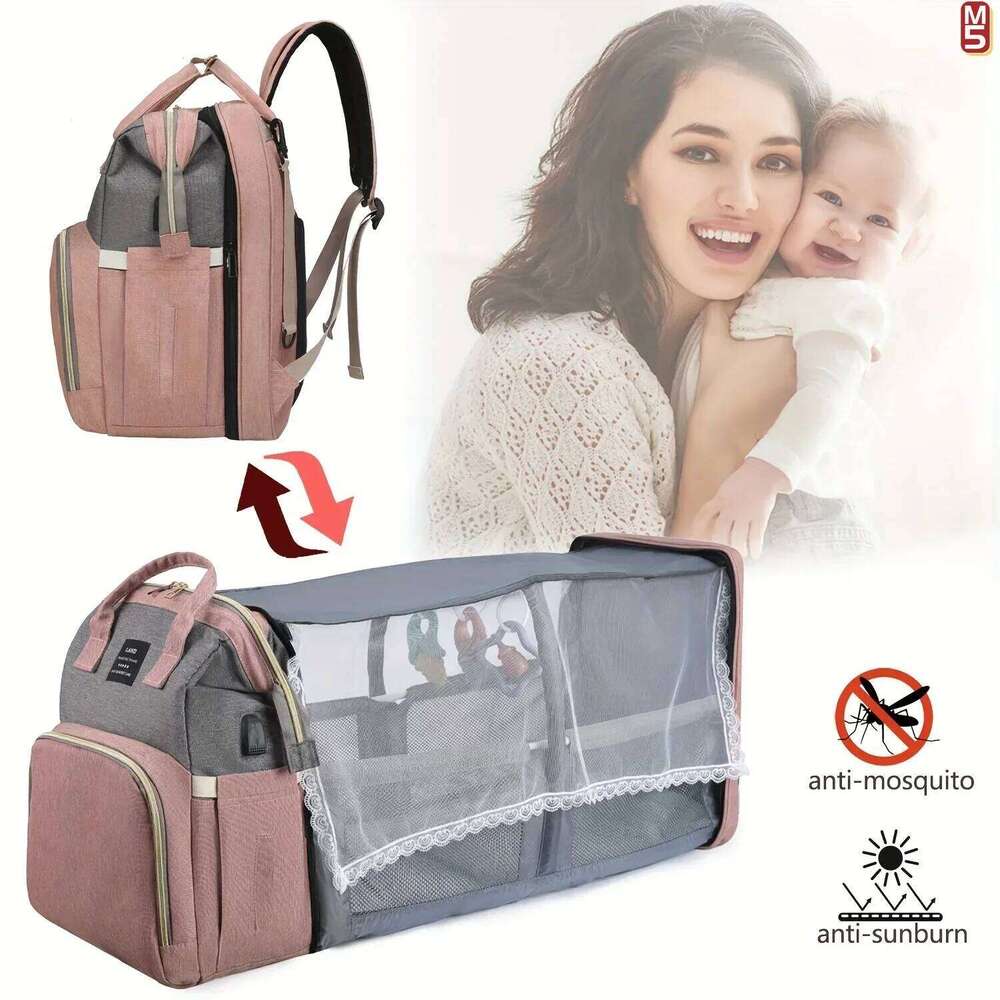 New Arrival Foldable Mommy With Crib Bed Large Capacity For Travel And Daily Use Diaper Bag Backpack