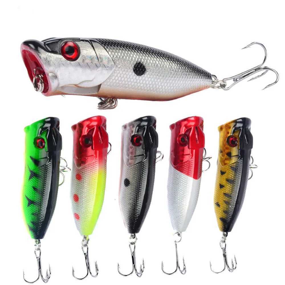1pcs Topwater Popper Bait 6.5cm 12g Hard Bait Artificial WobbLErs Plastic Fishing TackLE with 6# Hooks Z250717