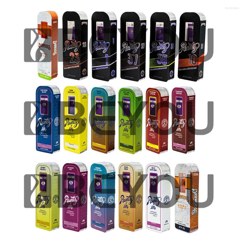Storage Boxes Dabwoods Empty Acrylic Runtz Paper Cover Container Orange Purple Multi Colors Sticker Dabbar Packaging Cart