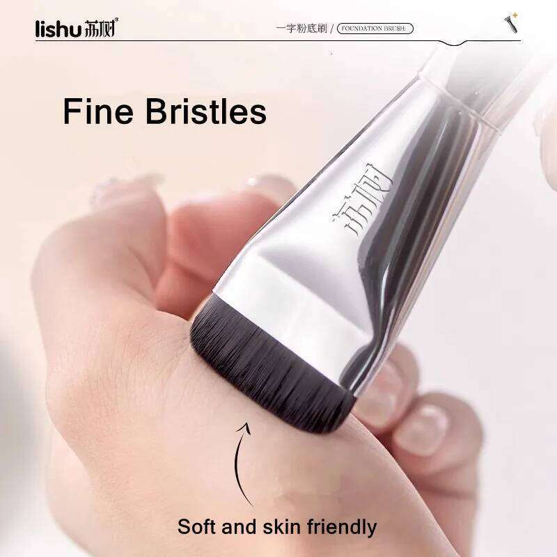 LISHU Flat-head Foundation Ultra-thin Contour Blending Seamless Concealer Facial Mask Brush Beauty Applicator Tool X250717