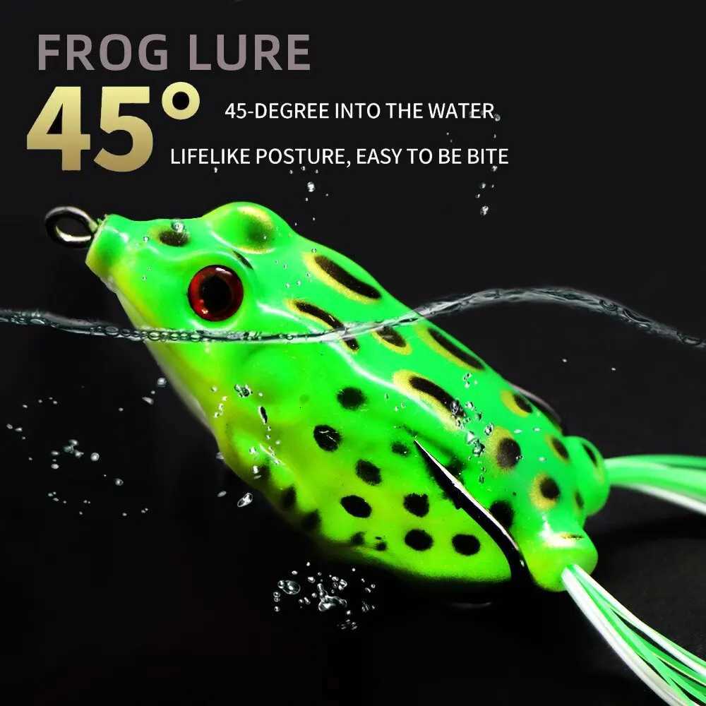 Frog Lures 2pcs Soft Tube Bait Plastic Fishing Lure With Hooks Top Water Soft 3D Eyes Artificial Wild Hanging Fishing Bait Tool Z250717